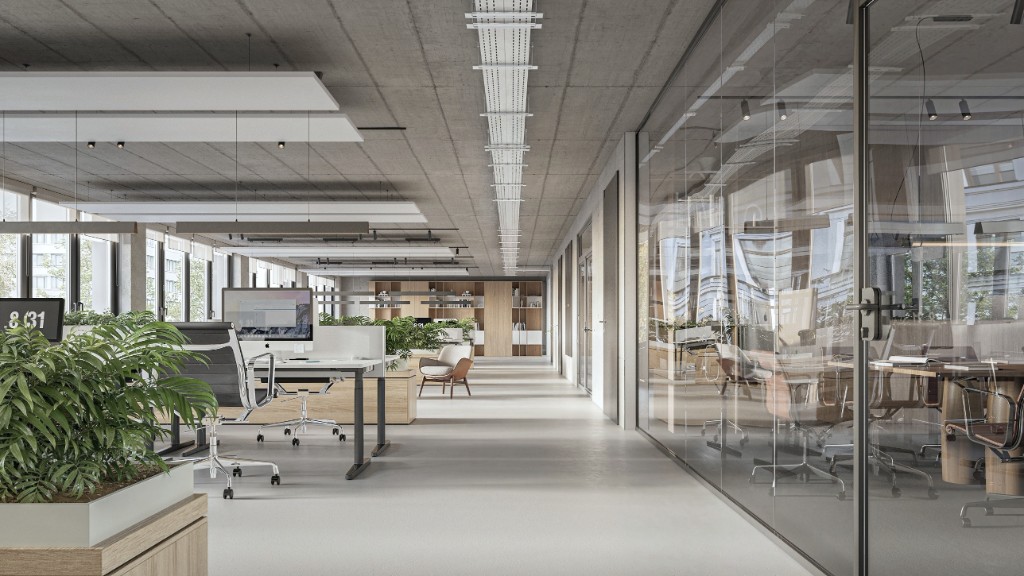 Visualisierung Kombibüro, beispielhafter Ausbau